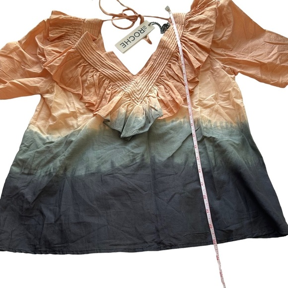 St. Roche V Neck Sabine Top Praline Wild Rose Puff Sleeves Blouse Sizes 6 & 8 - Picture 13 of 13